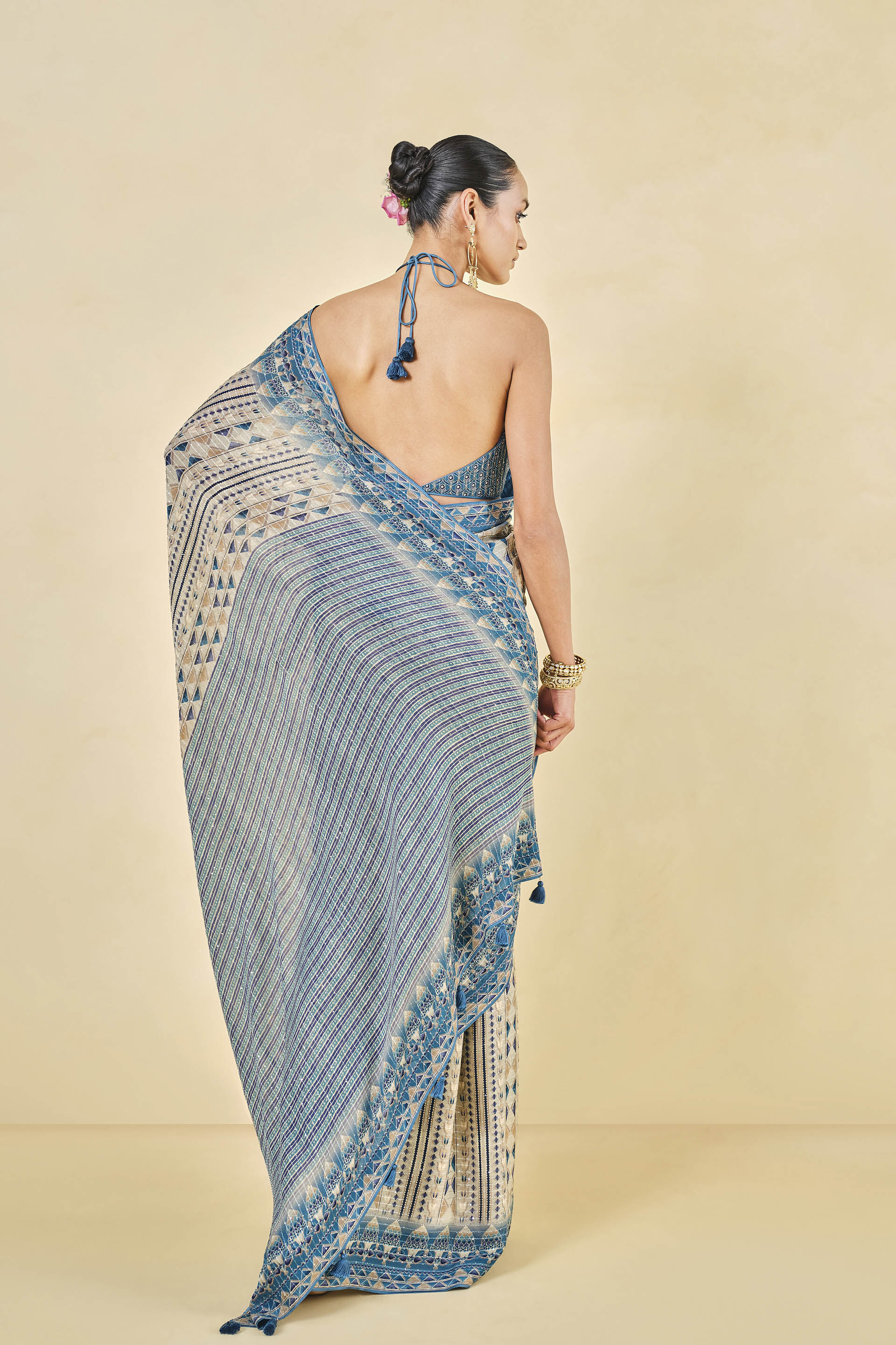 Masara Georgette Saree - Beige, Beige, image 2